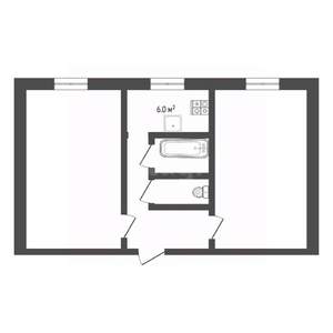 2-к квартира, вторичка, 43м2, 2/5 этаж