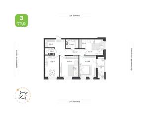 3-к квартира, вторичка, 79м2, 3/9 этаж