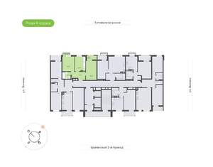 2-к квартира, вторичка, 54м2, 9/18 этаж