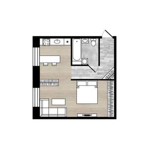 Студия квартира, вторичка, 38м2, 1/3 этаж
