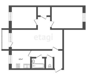 3-к квартира, вторичка, 59м2, 5/5 этаж