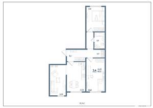 3-к квартира, вторичка, 65м2, 16/17 этаж