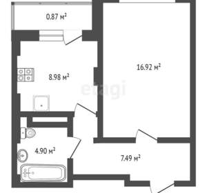 1-к квартира, вторичка, 34м2, 7/10 этаж