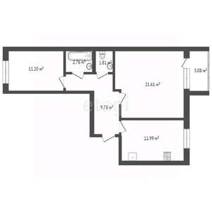 2-к квартира, вторичка, 58м2, 2/4 этаж