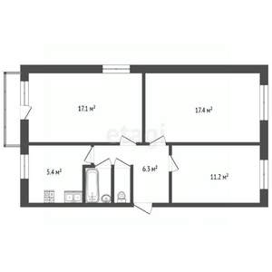 3-к квартира, вторичка, 43м2, 1/5 этаж