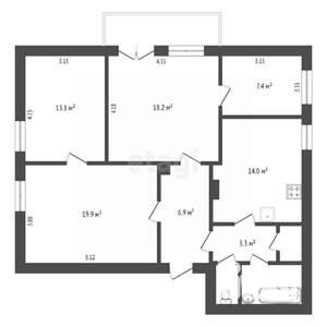 4-к квартира, вторичка, 89м2, 3/3 этаж