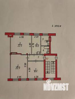 4-к квартира, вторичка, 87м2, 4/4 этаж