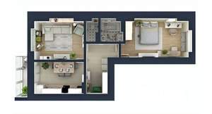 2-к квартира, сданный дом, 62м2, 16/20 этаж