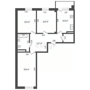 3-к квартира, вторичка, 85м2, 15/17 этаж