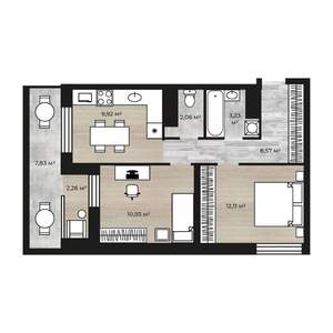 2-к квартира, вторичка, 50м2, 11/18 этаж
