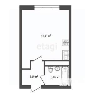 Студия квартира, вторичка, 25м2, 4/4 этаж