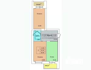 2-к квартира, вторичка, 68м2, 7/12 этаж