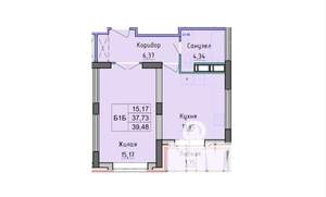 1-к квартира, вторичка, 39м2, 3/18 этаж