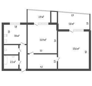 2-к квартира, вторичка, 53м2, 6/14 этаж