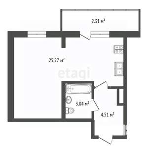 Студия квартира, вторичка, 35м2, 4/8 этаж