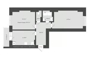 2-к квартира, сданный дом, 62м2, 16/20 этаж