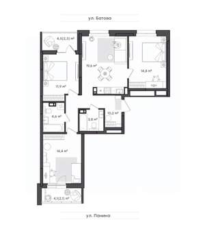 3-к квартира, вторичка, 84м2, 8/9 этаж
