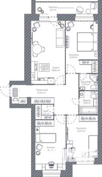 3-к квартира, вторичка, 97м2, 3/9 этаж