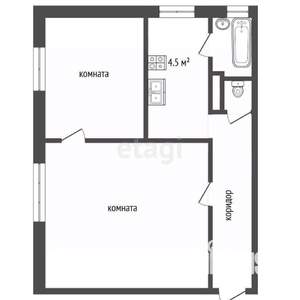 2-к квартира, вторичка, 38м2, 1/2 этаж