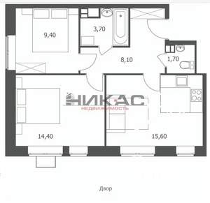 2-к квартира, вторичка, 50м2, 9/11 этаж