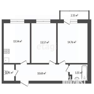 2-к квартира, вторичка, 66м2, 4/10 этаж