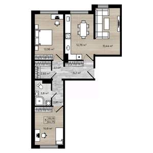 3-к квартира, вторичка, 65м2, 14/18 этаж