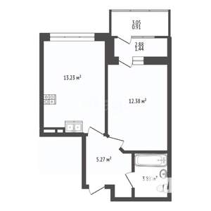 1-к квартира, вторичка, 36м2, 6/9 этаж