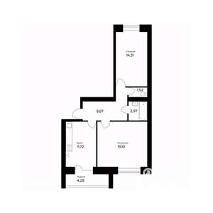 2-к квартира, вторичка, 60м2, 4/5 этаж