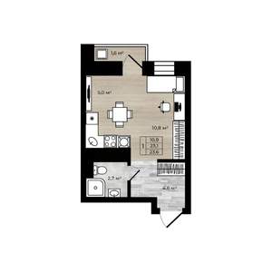 Студия квартира, вторичка, 24м2, 8/12 этаж