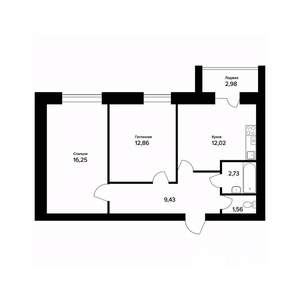 2-к квартира, вторичка, 56м2, 4/5 этаж