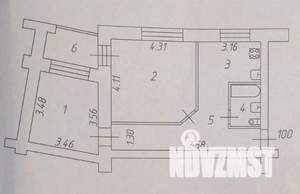 2-к квартира, вторичка, 51м2, 5/5 этаж