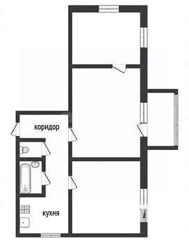 3-к квартира, вторичка, 63м2, 2/2 этаж