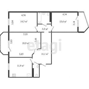3-к квартира, вторичка, 78м2, 6/10 этаж