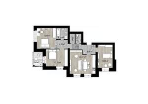 3-к квартира, строящийся дом, 92м2, 3/4 этаж