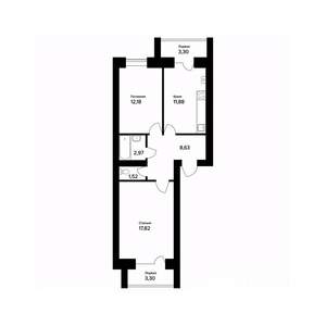 2-к квартира, вторичка, 58м2, 3/5 этаж