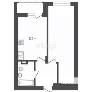 1-к квартира, вторичка, 40м2, 6/10 этаж