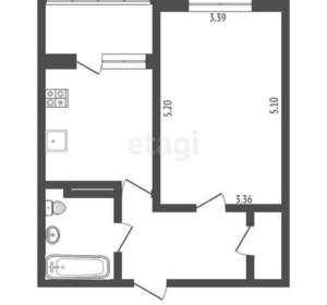 1-к квартира, вторичка, 42м2, 11/15 этаж