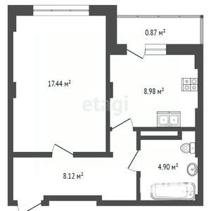 1-к квартира, вторичка, 40м2, 3/11 этаж