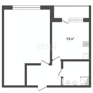 1-к квартира, вторичка, 42м2, 7/9 этаж