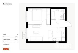 1-к квартира, вторичка, 32м2, 6/17 этаж