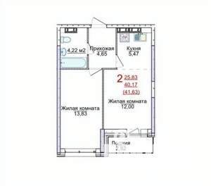 2-к квартира, вторичка, 42м2, 9/18 этаж