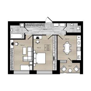 2-к квартира, вторичка, 65м2, 6/10 этаж