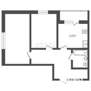2-к квартира, вторичка, 63м2, 6/6 этаж