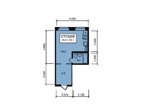 Студия квартира, строящийся дом, 28м2, 4/10 этаж