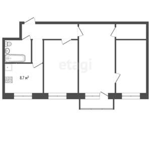 3-к квартира, вторичка, 62м2, 5/10 этаж