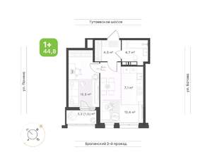 2-к квартира, вторичка, 45м2, 12/18 этаж