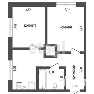2-к квартира, вторичка, 32м2, 1/2 этаж