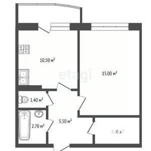 1-к квартира, вторичка, 39м2, 5/14 этаж