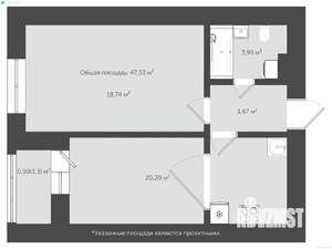 1-к квартира, сданный дом, 51м2, 11/18 этаж
