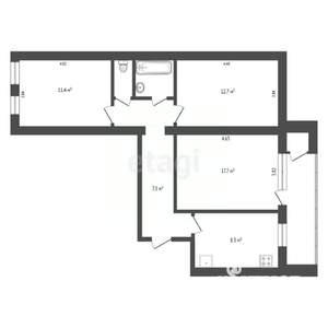 3-к квартира, вторичка, 65м2, 4/10 этаж